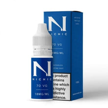 Load image into Gallery viewer, Nic Nic Nicotine Shots - 18mg (70% VG) Dark Blue Box
